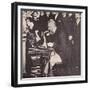 Alexander Graham Bell Making the First Call Between New York and Chicago, 1892 (B/W Photo)-American Photographer-Framed Giclee Print