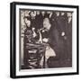 Alexander Graham Bell Making the First Call Between New York and Chicago, 1892 (B/W Photo)-American Photographer-Framed Giclee Print