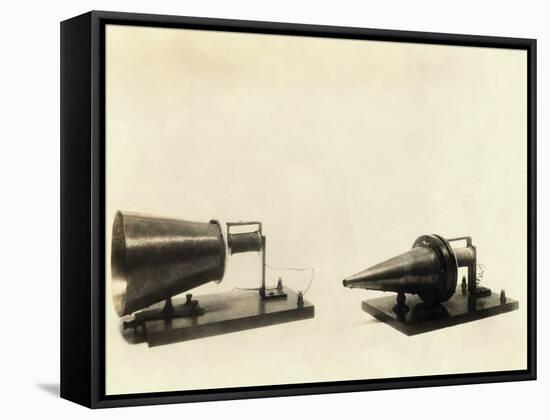 Alexander Graham Bell's Telephone Transmitter and Receiver-null-Framed Stretched Canvas