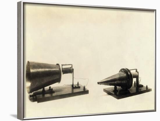 Alexander Graham Bell's Telephone Transmitter and Receiver-null-Framed Photographic Print