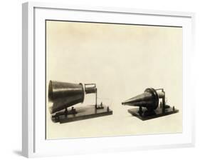 Alexander Graham Bell's Telephone Transmitter and Receiver-null-Framed Photographic Print