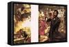 Alexander Graham Bell -- the First Telephone Call-English School-Framed Stretched Canvas