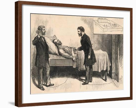 Alexander Graham Bell Trying to Locate Bullet in President Garfield-null-Framed Giclee Print