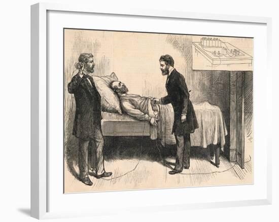 Alexander Graham Bell Trying to Locate Bullet in President Garfield-null-Framed Giclee Print