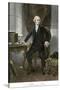 Alexander Hamilton at His Desk, Full Portrait, with Autograph-null-Stretched Canvas