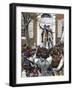 Alexander Hamilton Delaying a Patriotic Mob From Entering King's College, 1775-null-Framed Giclee Print