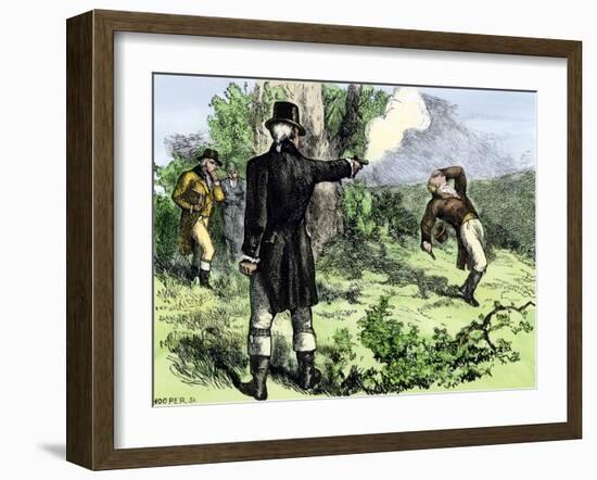 Alexander Hamilton Killed in a Duel with Aaron Burr, 1804-null-Framed Giclee Print