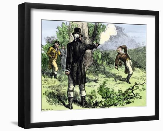 Alexander Hamilton Killed in a Duel with Aaron Burr, 1804-null-Framed Giclee Print