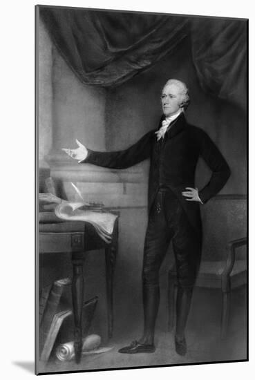 Alexander Hamilton Posing in Office-null-Mounted Giclee Print