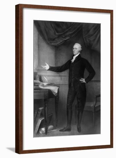 Alexander Hamilton Posing in Office-null-Framed Giclee Print