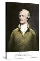 Alexander Hamilton, with His Autograph-null-Stretched Canvas