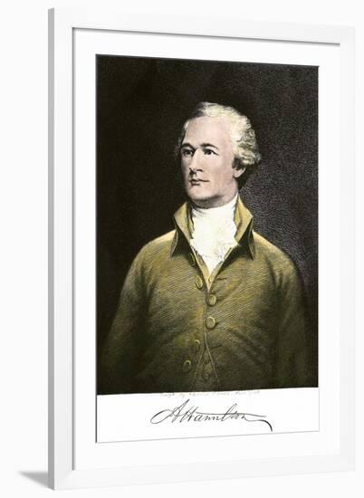 Alexander Hamilton, with His Autograph-null-Framed Giclee Print