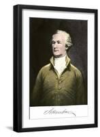 Alexander Hamilton, with His Autograph-null-Framed Giclee Print