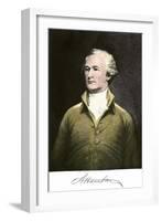 Alexander Hamilton, with His Autograph-null-Framed Giclee Print