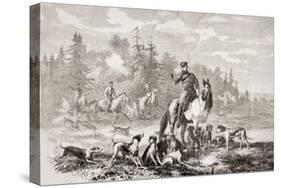 Alexander II Hunting Wolves Near St. Petersburg, from 'L'Univers Illustré', 1866-null-Stretched Canvas