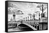 Alexander III Bridge view - Paris - France-Philippe Hugonnard-Framed Stretched Canvas