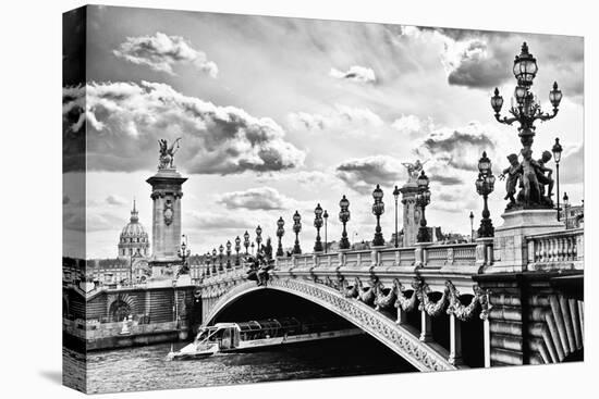 Alexander III Bridge view - Paris - France-Philippe Hugonnard-Stretched Canvas