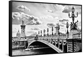 Alexander III Bridge view - Paris - France-Philippe Hugonnard-Framed Stretched Canvas