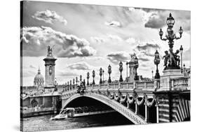 Alexander III Bridge view - Paris - France-Philippe Hugonnard-Stretched Canvas