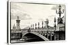 Alexander III Bridge view - Paris - France-Philippe Hugonnard-Stretched Canvas