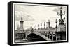 Alexander III Bridge view - Paris - France-Philippe Hugonnard-Framed Stretched Canvas