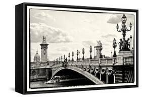 Alexander III Bridge view - Paris - France-Philippe Hugonnard-Framed Stretched Canvas