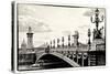 Alexander III Bridge view - Paris - France-Philippe Hugonnard-Stretched Canvas