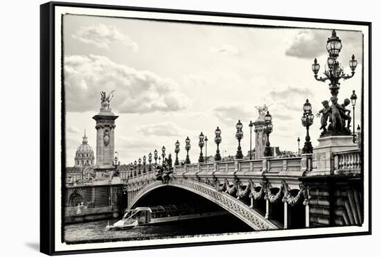 Alexander III Bridge view - Paris - France-Philippe Hugonnard-Framed Stretched Canvas