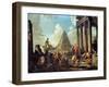 Alexander III the Great Before the Tomb of Achilles-Giovanni Paolo Pannini-Framed Giclee Print