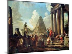 Alexander III the Great Before the Tomb of Achilles-Giovanni Paolo Pannini-Mounted Giclee Print