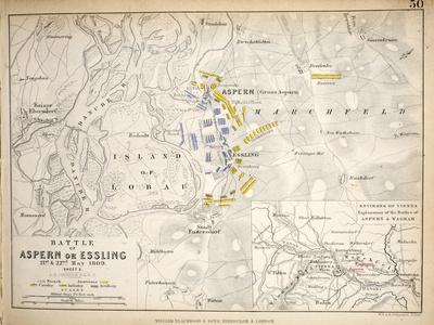 Map of the Battle of Aspern or Essling, Published by William Blackwood and Sons, Edinburgh and…