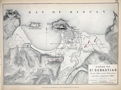 Map of the Siege of St Sebastian, Published by William Blackwood and Sons, Edinburgh and London,…