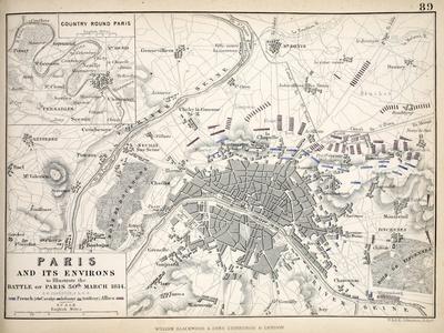 Paris and it's Environs, to Illustrate the Battle of Paris, 30th March, 1814, Published C.1830s