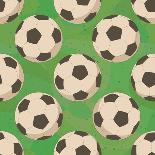 Soccer Balls on Grass, Seamless-Alexander Kulagin-Framed Stretched Canvas