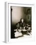 Alexander Kuprin, Russian Author, at His Desk, Gatchina, Russia, Early 20th Century-Karl Karlovich Bulla-Framed Photographic Print