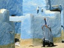 Traditional Blue Woven, Brocade Shawl of Siwa, Egypt-Alexander Nesbitt-Photographic Print