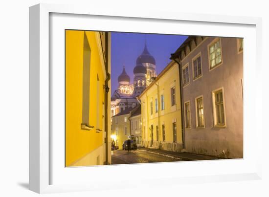 Alexander Nevsky Church in the Old Town at Dusk, Tallinn, Estonia-Peter Adams-Framed Photographic Print