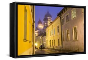 Alexander Nevsky Church in the Old Town at Dusk, Tallinn, Estonia-Peter Adams-Framed Stretched Canvas