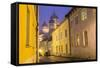 Alexander Nevsky Church in the Old Town at Dusk, Tallinn, Estonia-Peter Adams-Framed Stretched Canvas