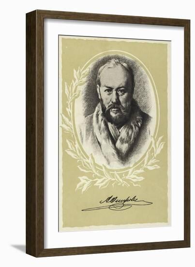 Alexander Ostrovsky, Russian Playwright-Vasili Grigorevich Perov-Framed Giclee Print