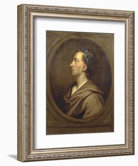 Alexander Pope (1688-1744) Profile, Crowned with Ivy-Godfrey Kneller-Framed Giclee Print