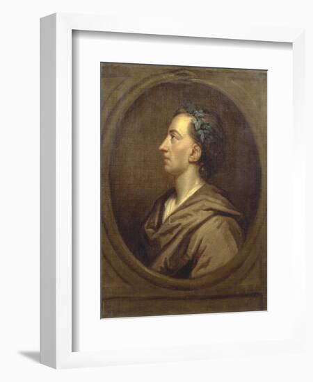Alexander Pope (1688-1744) Profile, Crowned with Ivy-Godfrey Kneller-Framed Giclee Print