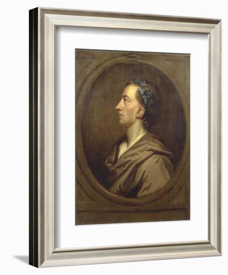 Alexander Pope (1688-1744) Profile, Crowned with Ivy-Godfrey Kneller-Framed Giclee Print