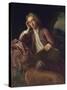 Alexander Pope and His Dog, Bounce, circa 1718-Jonathan Richardson-Stretched Canvas