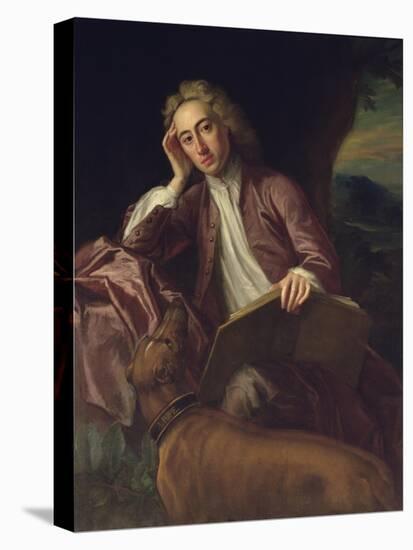 Alexander Pope and His Dog, Bounce, circa 1718-Jonathan Richardson-Stretched Canvas