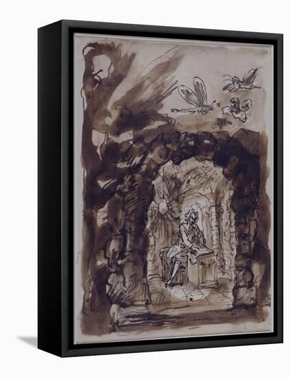 Alexander Pope in His Grotto-William Kent-Framed Stretched Canvas