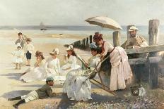 On the Shores of Bognor Regis, Portrait Group of the Harford Couple and Their Children, 1887-Alexander Rossi-Giclee Print