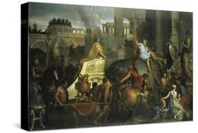 Alexander's Entrance Into Babylon-Charles Le Brun-Stretched Canvas