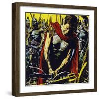 Alexander Slashed the Gordian Knot Apart with His Sword-Jesus Blasco-Framed Giclee Print