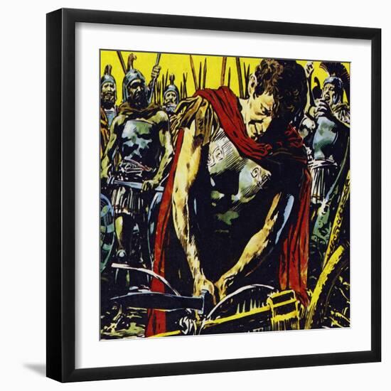 Alexander Slashed the Gordian Knot Apart with His Sword-Jesus Blasco-Framed Giclee Print